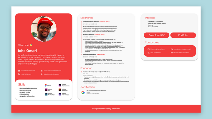 Resume Website UI